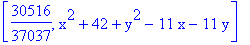 [30516/37037, x^2+42+y^2-11*x-11*y]